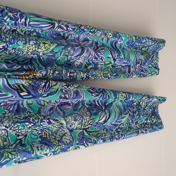 Lily Pulitzer Paulina Bennett Blue Stretchy Beachy Women's Jumpsuit Sz M - Picture 6 of 11